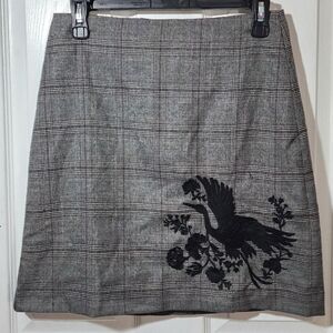 Plaid Embroidered Mini Skirt